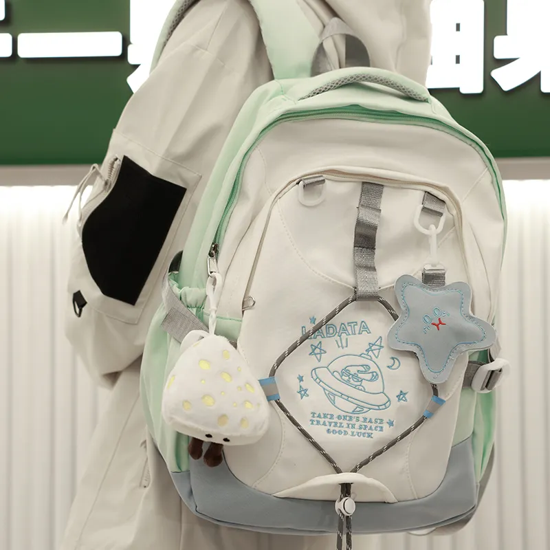 BALANG Nylon Handbag Backpack Regular Unisex White/Green/Blue-3