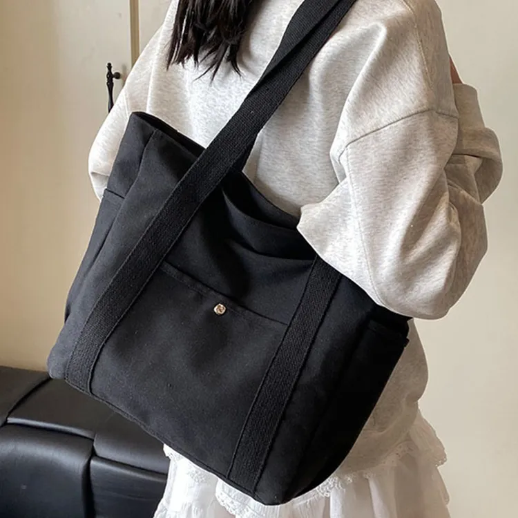 BALANG Canvas Tote Bag Shopping Bag Shoulder Bags Regular Unisex Multicolor-3