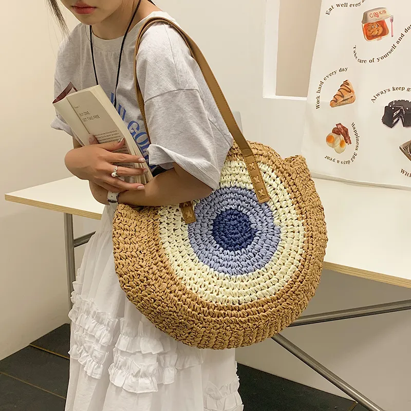 BALANG Straw Shoulder Bag Regular Unisex Beige/Khaki-7