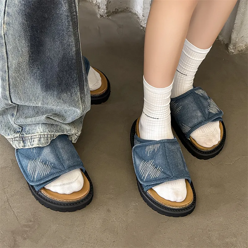 N6K8 Slip Resistant Abrasion Resistant Slide Slippers Unisex-9