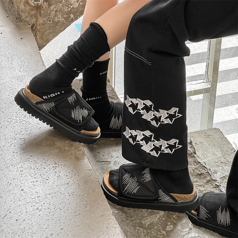 N6K8 Slip Resistant Abrasion Resistant Slide Slippers Unisex-3
