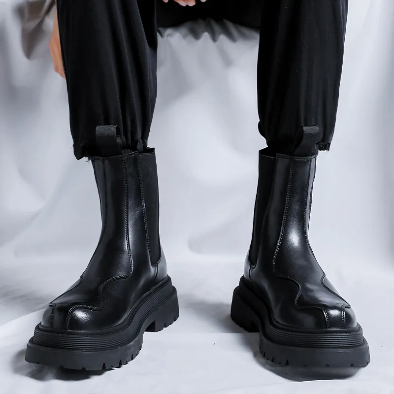 Cachiotti Knee High Chelsea Boots Men's Black-5