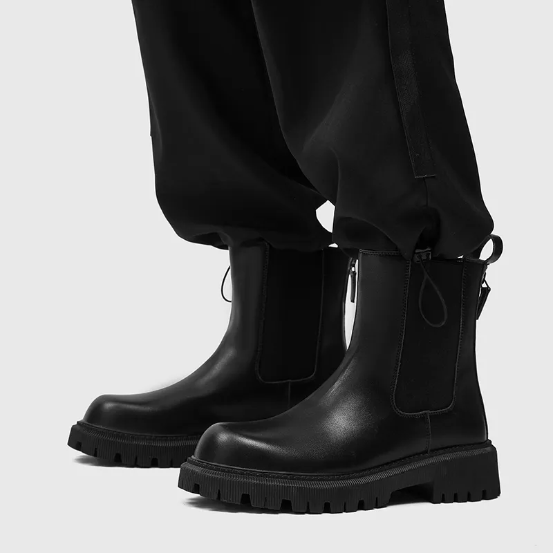 Cachiotti KAQIAODI Knee High Chelsea Boots Men's Black-6