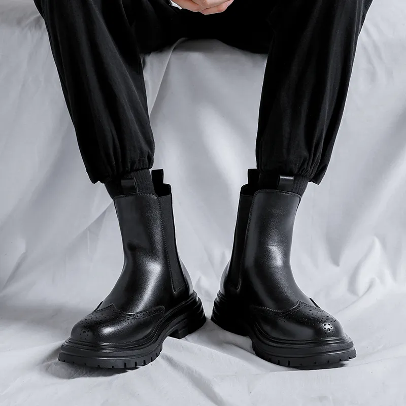Cachiotti KAQIAODI Knee High Chelsea Boots Men's Black-5