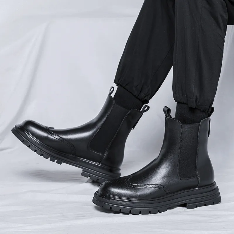 Cachiotti KAQIAODI Knee High Chelsea Boots Men's Black-7