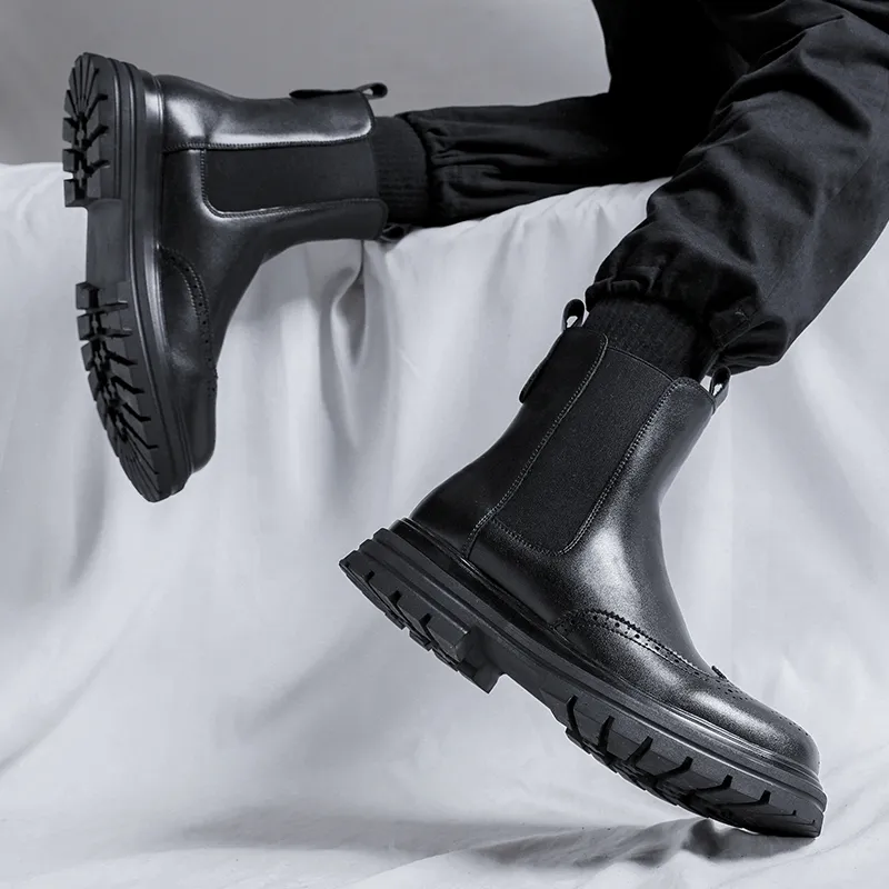 Cachiotti KAQIAODI Knee High Chelsea Boots Men's Black-9