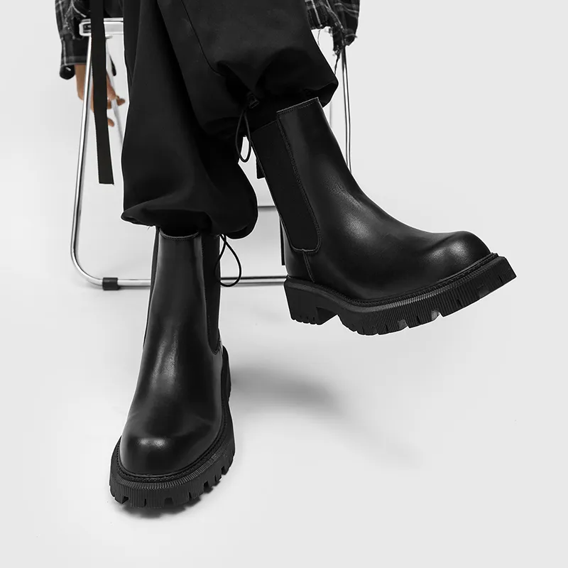 Cachiotti KAQIAODI Knee High Chelsea Boots Men's Black-7