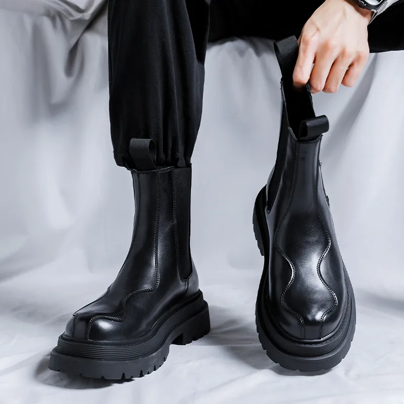 Cachiotti Knee High Chelsea Boots Men's Black-8