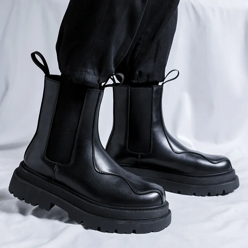 Cachiotti Knee High Chelsea Boots Men's Black-7