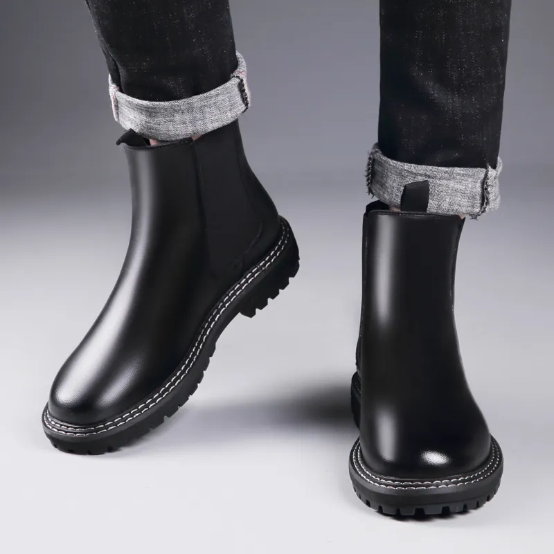 Cachiotti KAQIAODI Knee High Chelsea Boots Men's Black-6