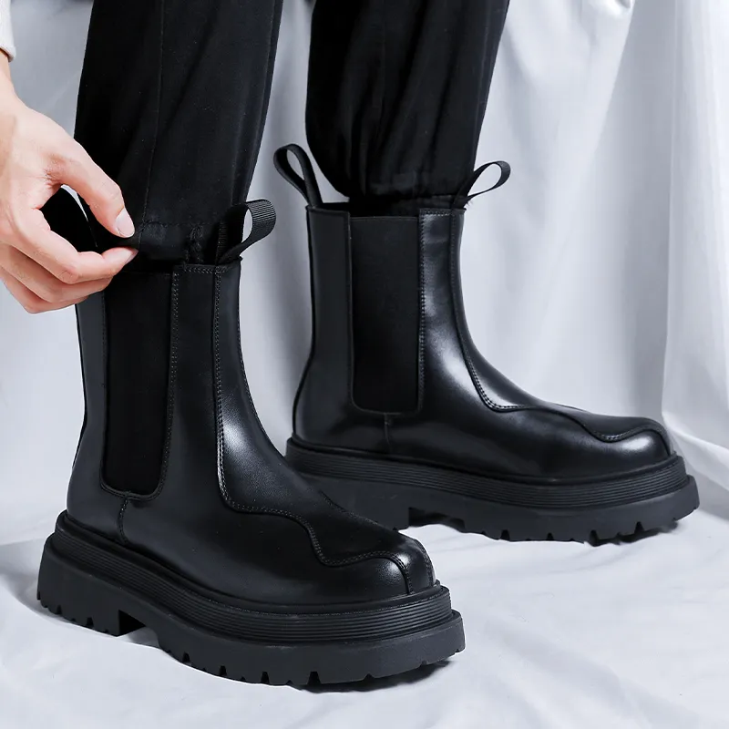 Cachiotti Knee High Chelsea Boots Men's Black-6