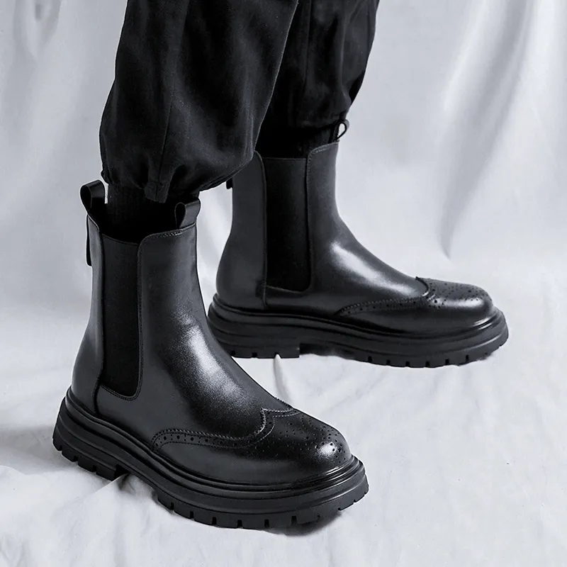 Cachiotti KAQIAODI Knee High Chelsea Boots Men's Black-8