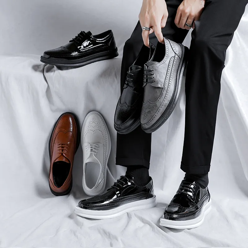 Cachiotti Dress Shoes Men Low Top Black/Light Brown/White/Gray/Glossy Leather-26