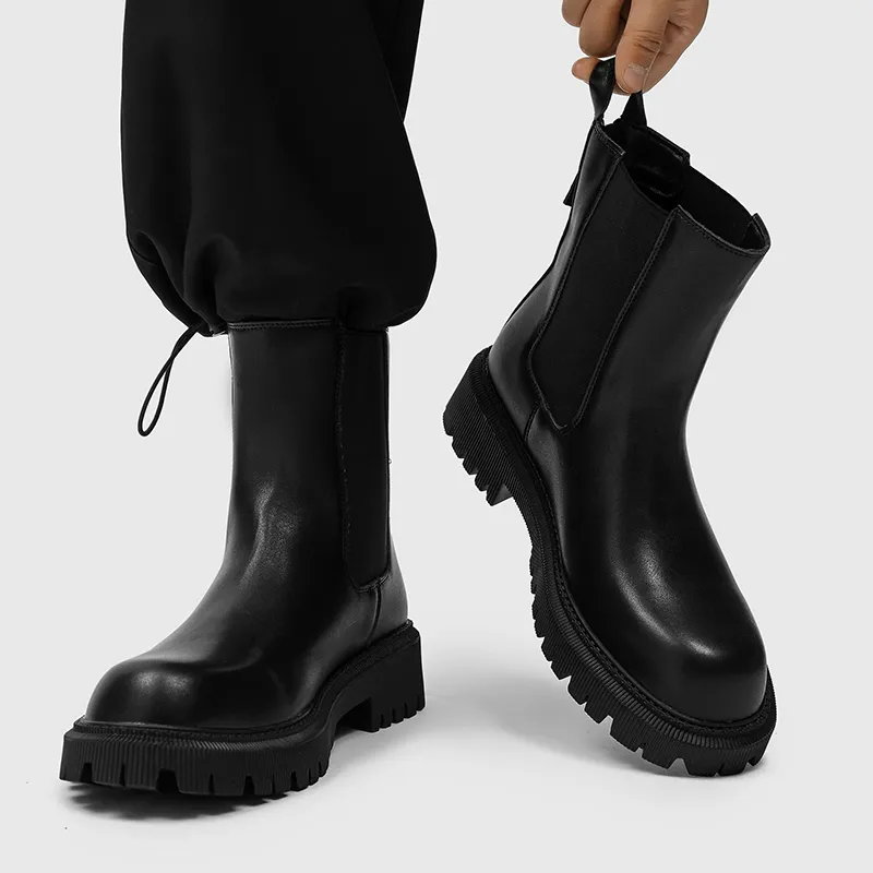 Cachiotti KAQIAODI Knee High Chelsea Boots Men's Black-5
