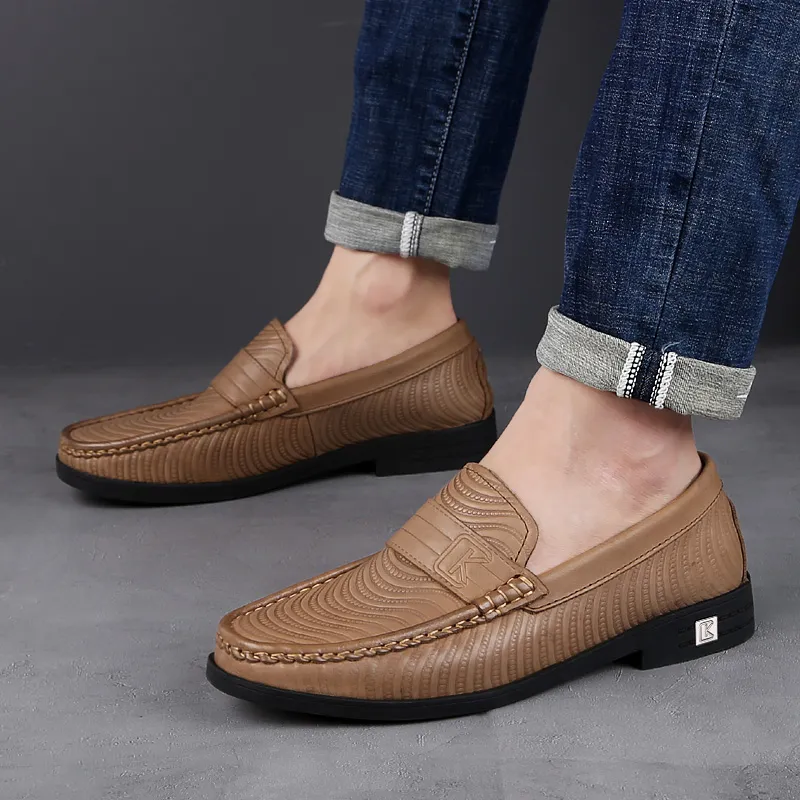 CKVUSAMG Loafers Unisex Red Brown/Khaki-10