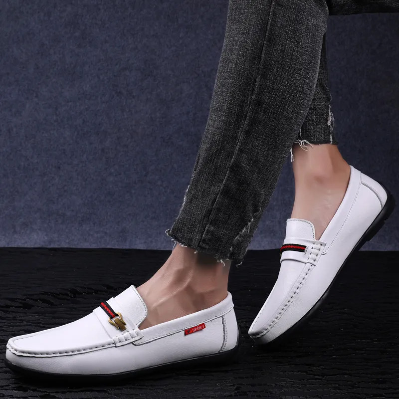 CKVUSAMG Gommino Loafers Unisex Black/White-6
