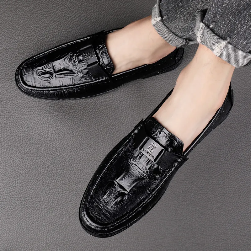 CKVUSAMG Gommino Loafers Unisex Black/Burgundy-5