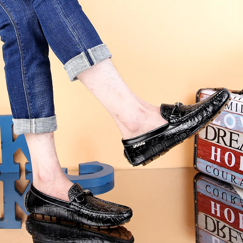 CKVUSAMG Gommino Loafers Men Black/White/Blue-23