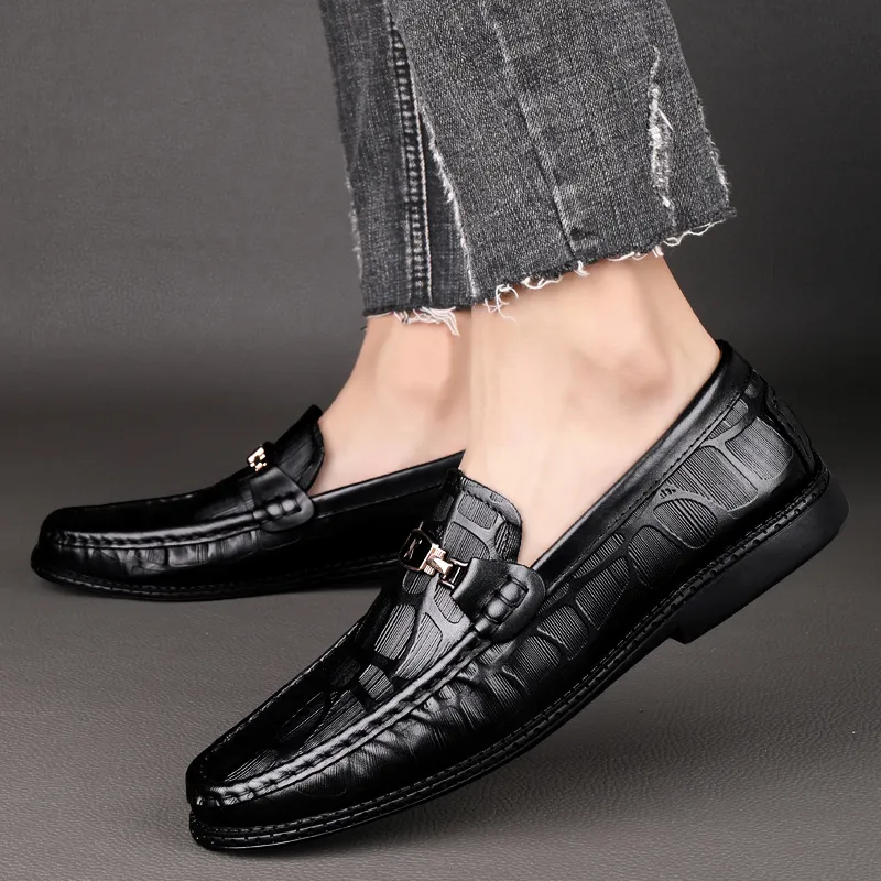 CKVUSAMG Gommino Loafers Unisex Black/Brown-4