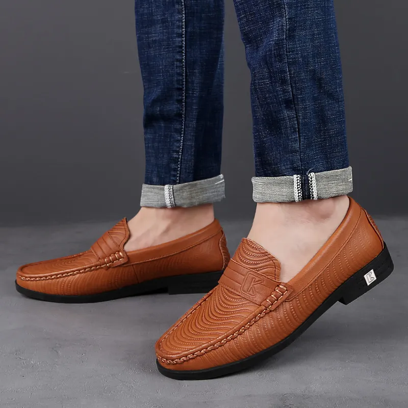 CKVUSAMG Loafers Unisex Red Brown/Khaki-5