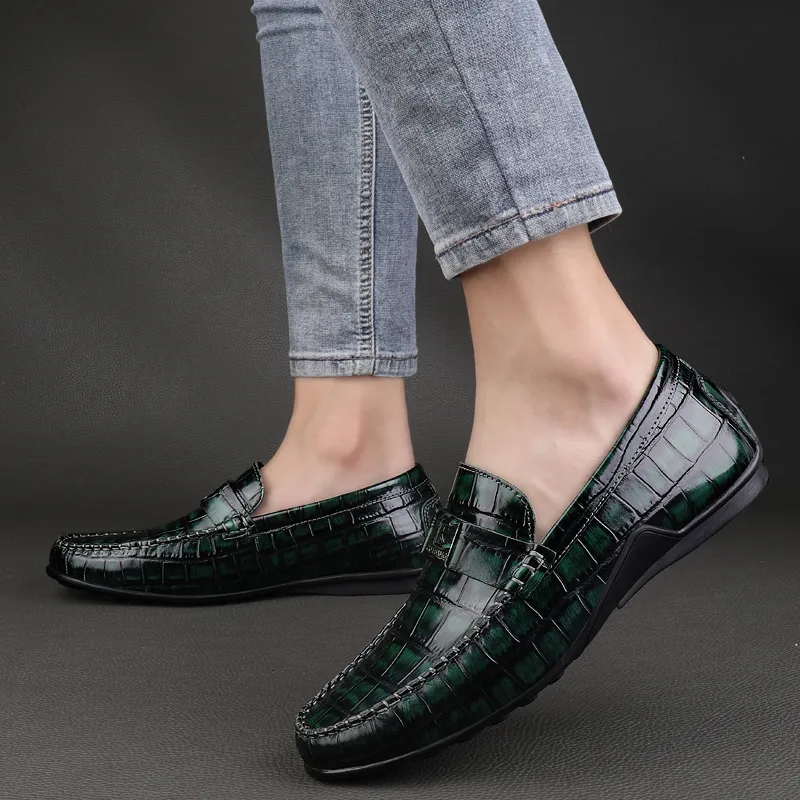 CKVUSAMG Gommino Loafers Unisex Black/Blue-10