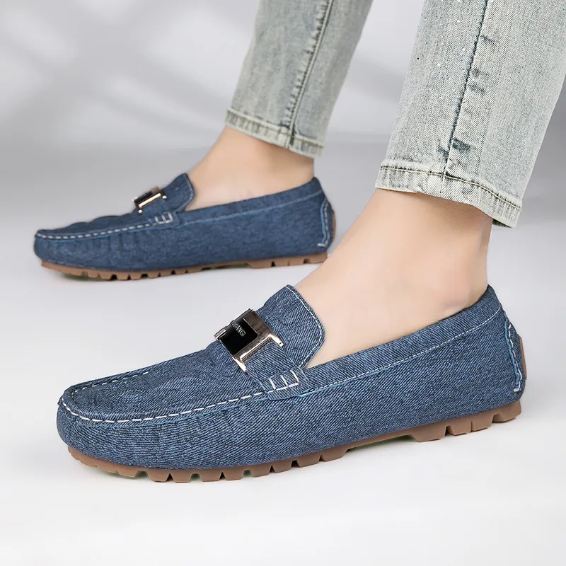 CKVUSAMG Gommino Loafers Men Apple Green/Dark Sky Blue/Beige-19