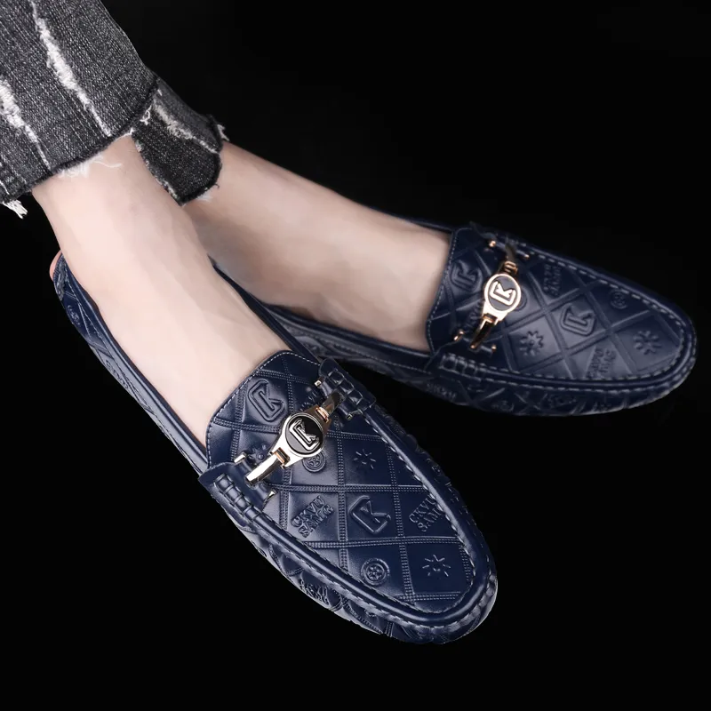 CKVUSAMG Gommino Loafers Men Black/White/Blue-5