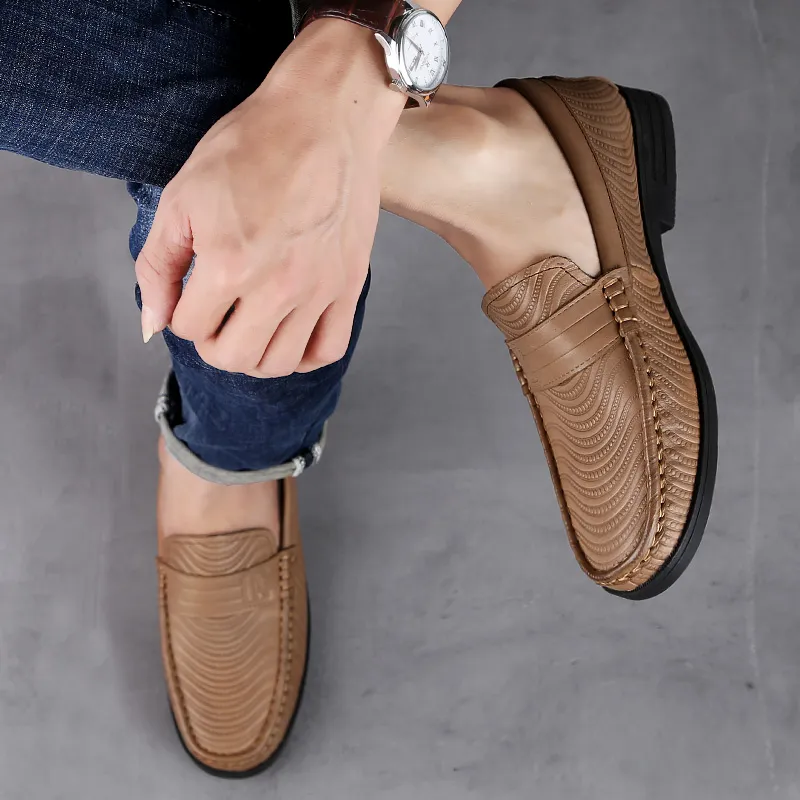 CKVUSAMG Loafers Unisex Red Brown/Khaki-12