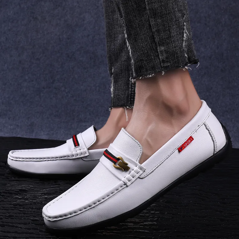 CKVUSAMG Gommino Loafers Unisex Black/White-2