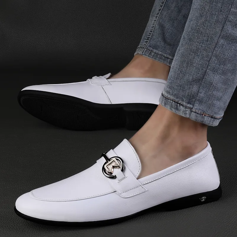 CKVUSAMG Gommino Loafers Unisex Black/White-6