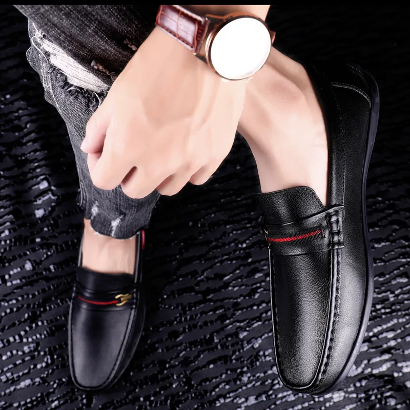 CKVUSAMG Gommino Loafers Unisex Black/White-14