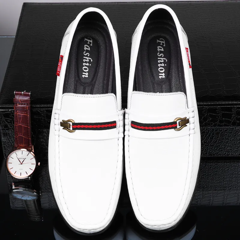 CKVUSAMG Gommino Loafers Unisex Black/White-7