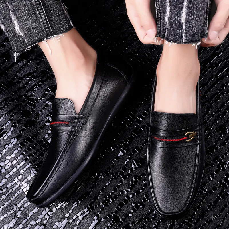 CKVUSAMG Gommino Loafers Unisex Black/White-12
