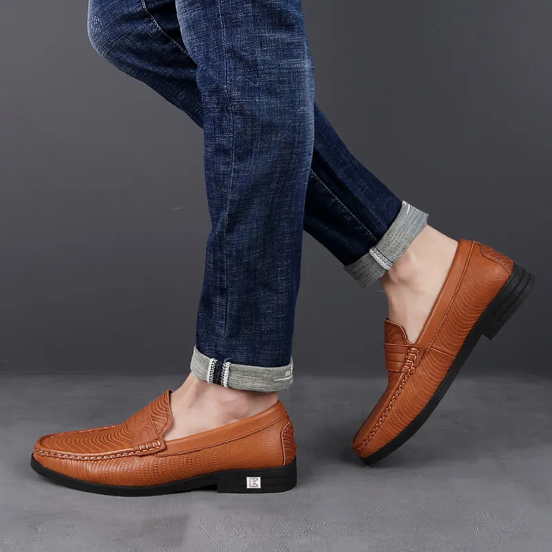 CKVUSAMG Loafers Unisex Red Brown/Khaki-2
