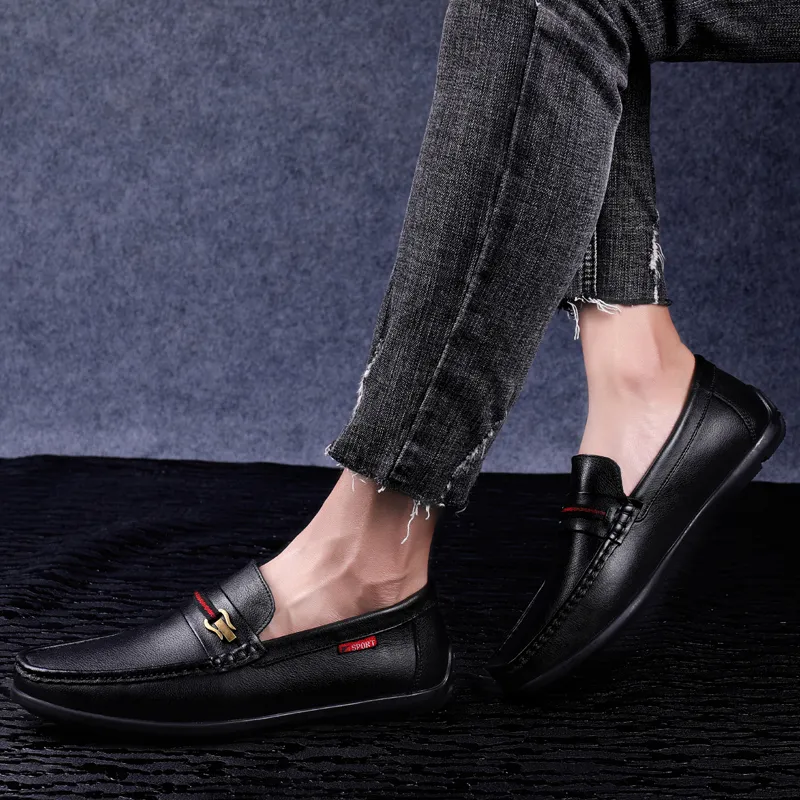 CKVUSAMG Gommino Loafers Unisex Black/White-15