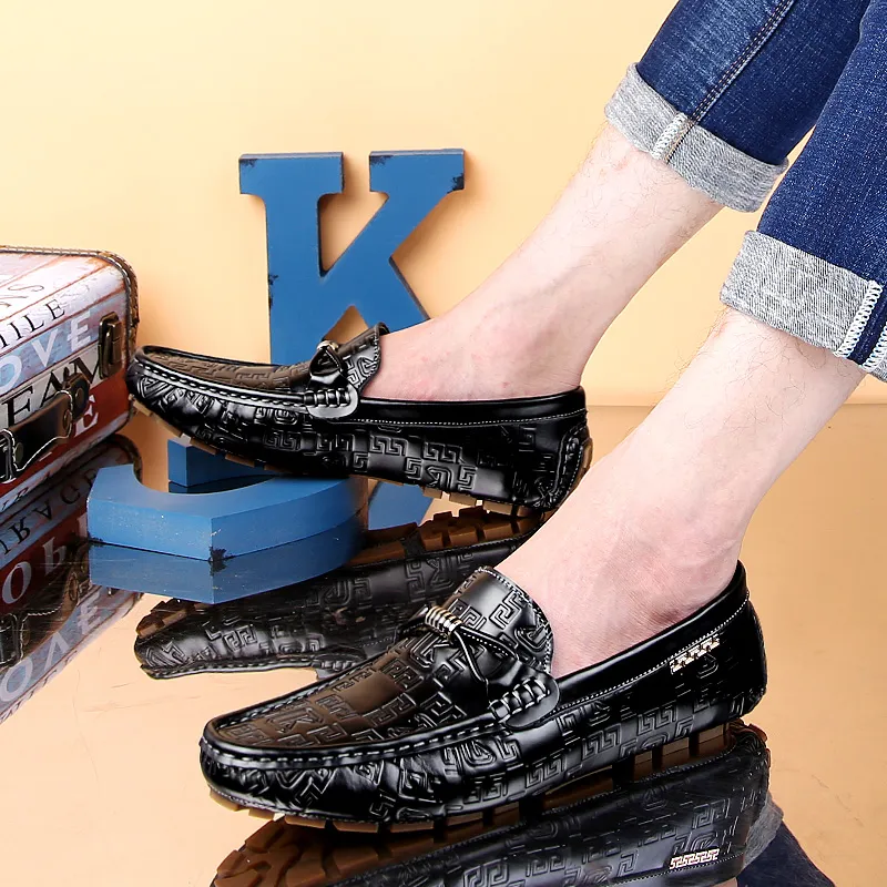 CKVUSAMG Gommino Loafers Men Black/White/Blue-20