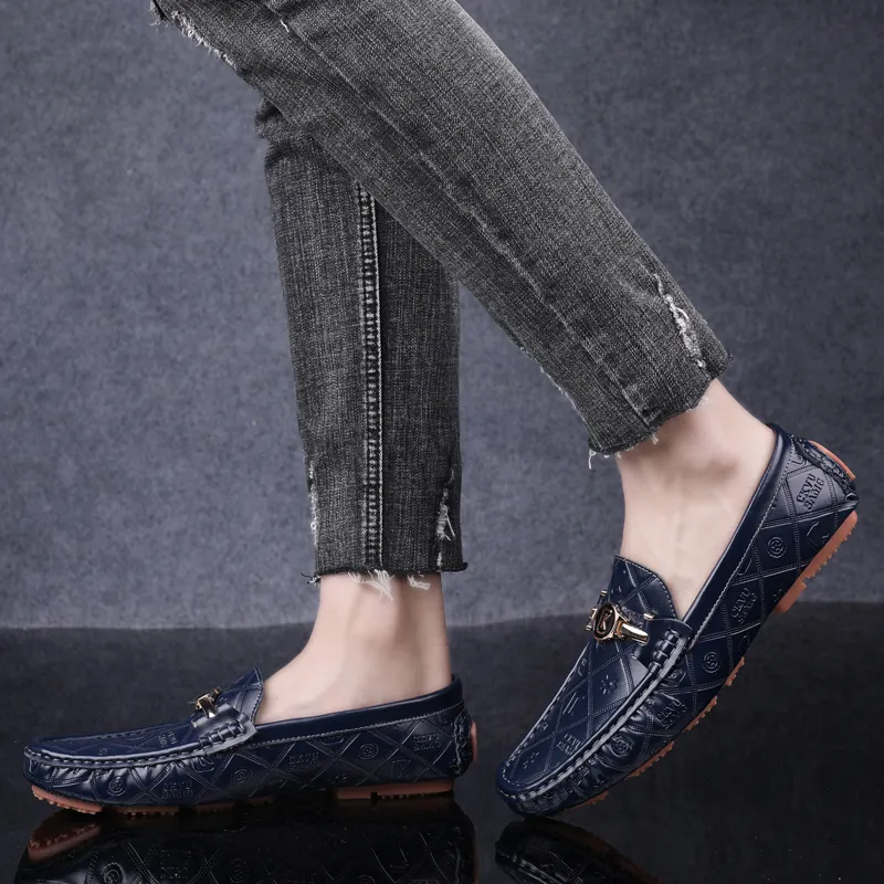 CKVUSAMG Gommino Loafers Men Black/White/Blue-4
