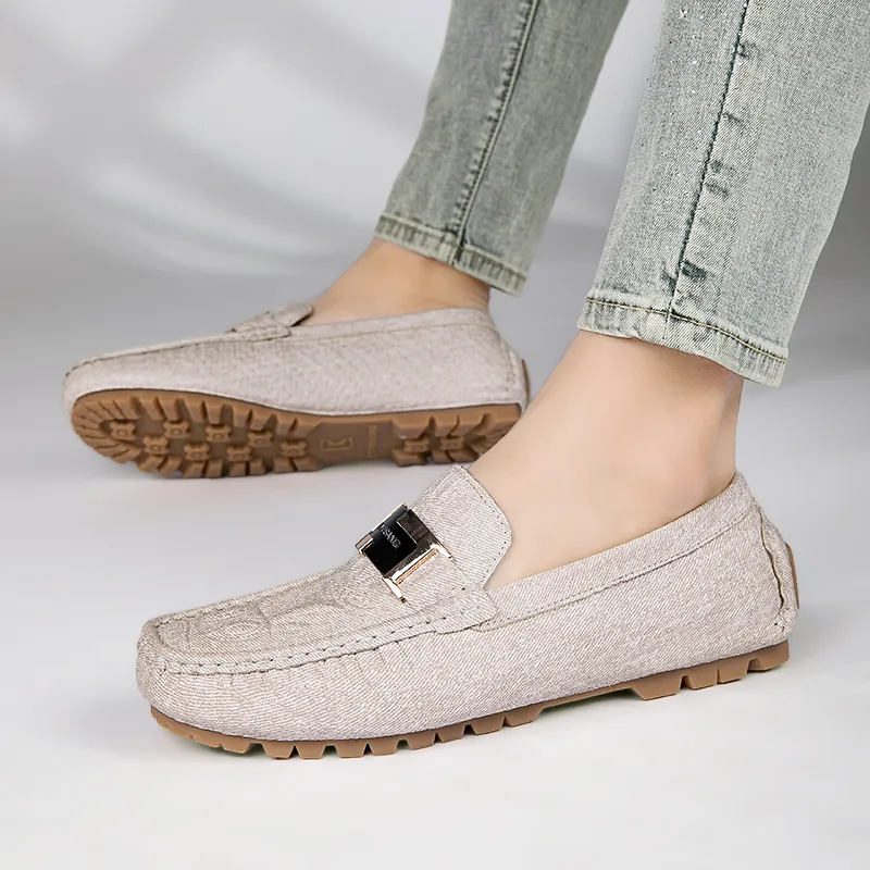 CKVUSAMG Gommino Loafers Men Apple Green/Dark Sky Blue/Beige-27