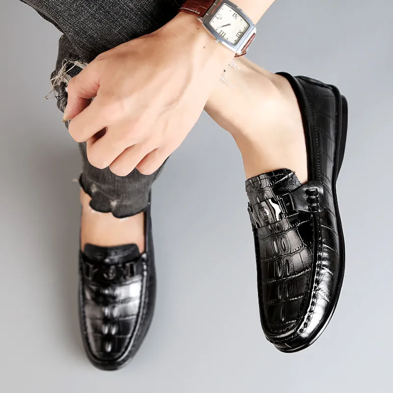 CKVUSAMG Gommino Loafers Unisex Black/White/Brown-4