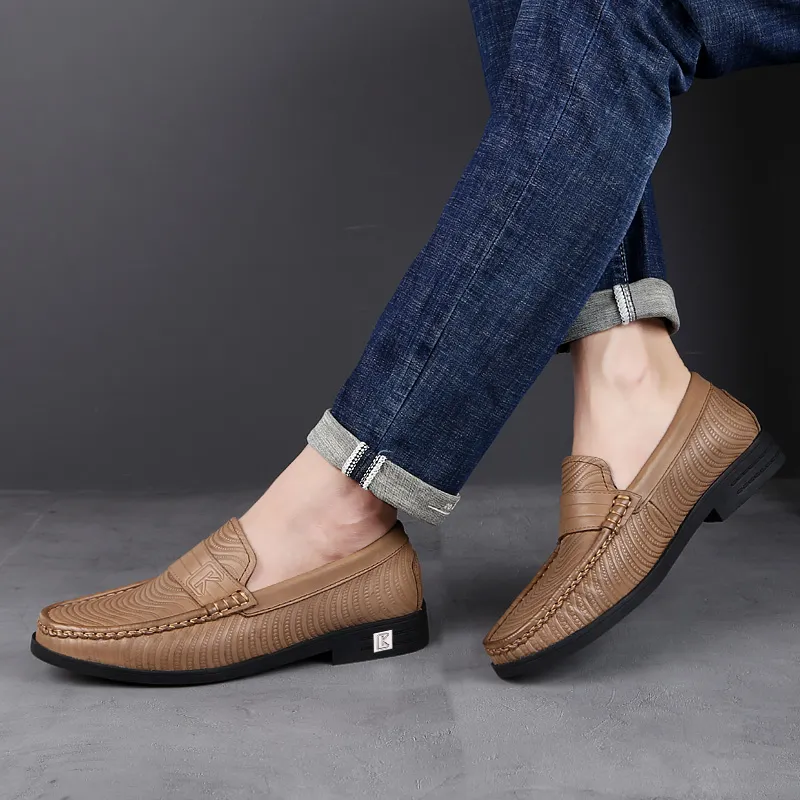 CKVUSAMG Loafers Unisex Red Brown/Khaki-9