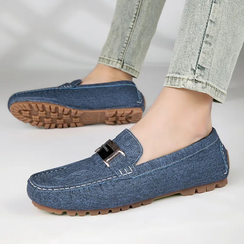 CKVUSAMG Gommino Loafers Men Apple Green/Dark Sky Blue/Beige-20