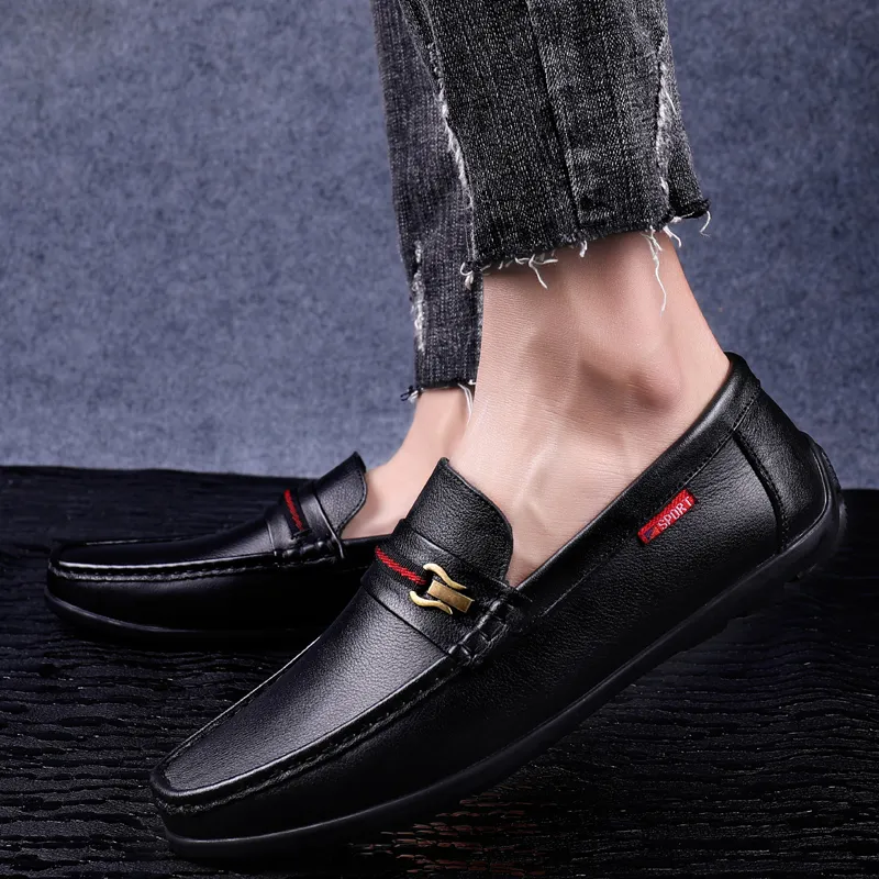 CKVUSAMG Gommino Loafers Unisex Black/White-11