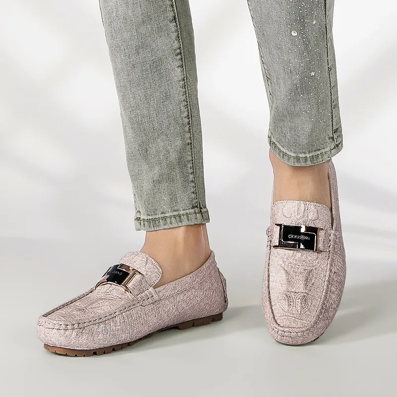 CKVUSAMG Gommino Loafers Men Apple Green/Dark Sky Blue/Beige-30