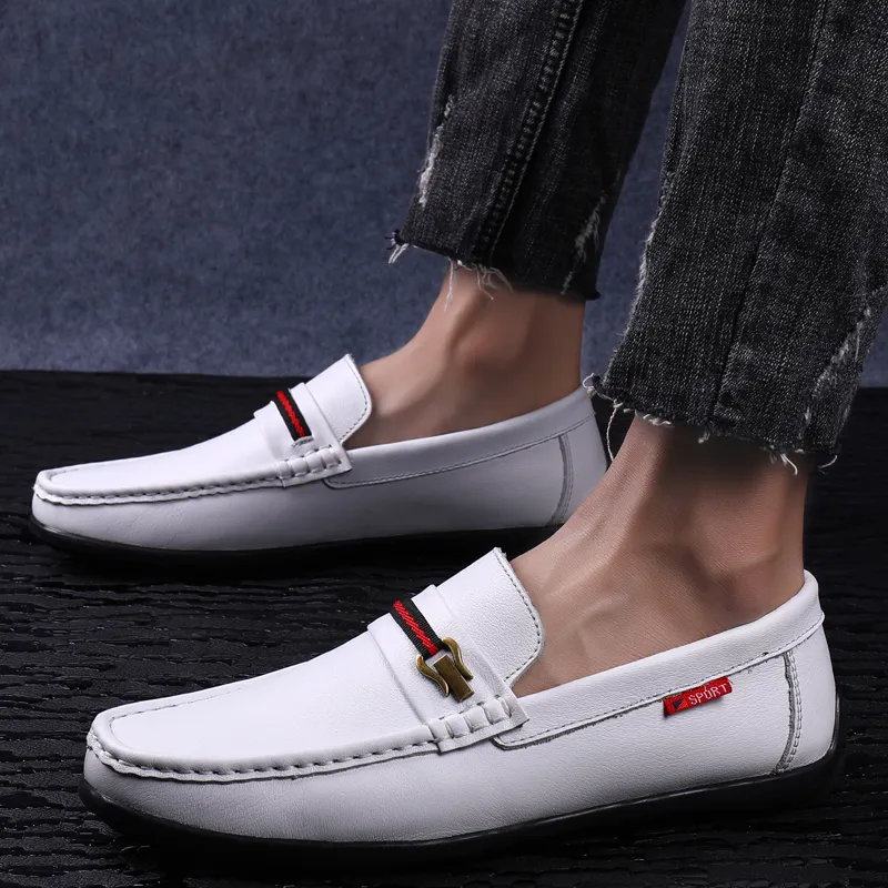 CKVUSAMG Gommino Loafers Unisex Black/White-5