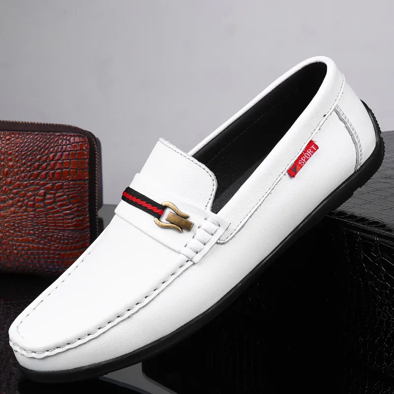 CKVUSAMG Gommino Loafers Unisex Black/White-8