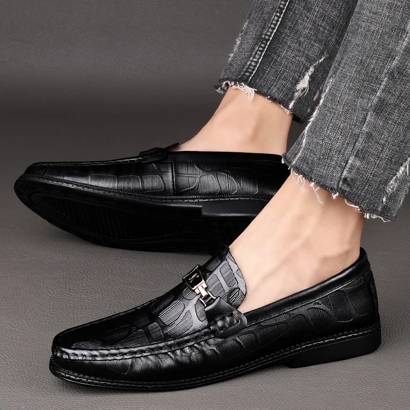 CKVUSAMG Gommino Loafers Unisex Black/Brown-7