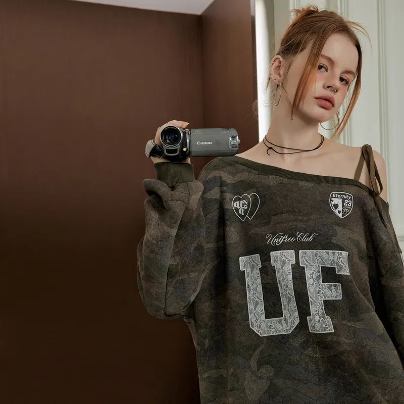 UNIFREE Sweatshirt Women's Green Camouflage-5