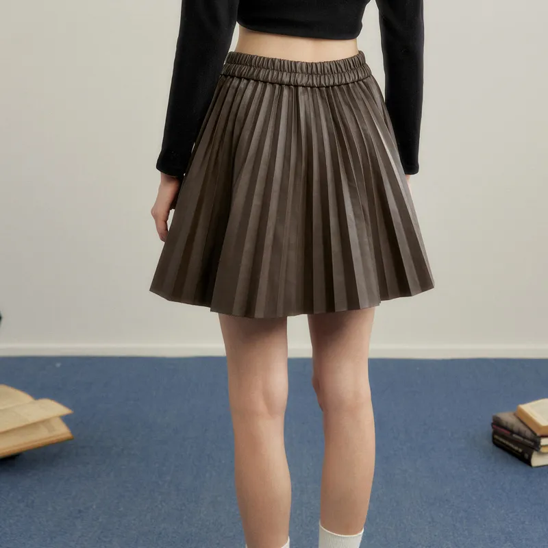 UNIFREE Casual Short Skirts Women's Brown-4