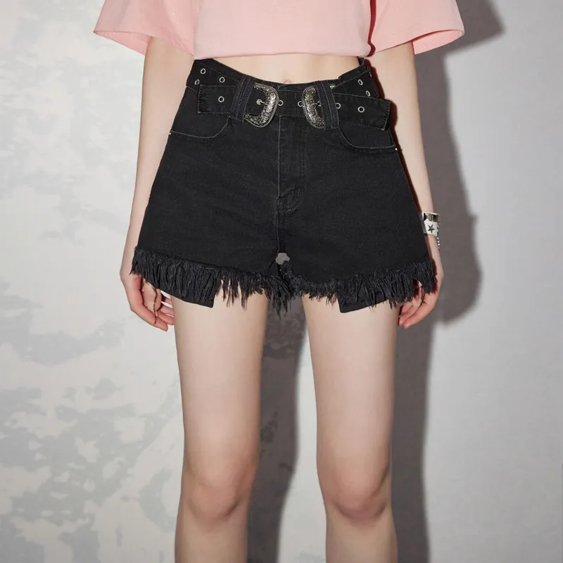 UNIFREE Denim Shorts Women's Black-3