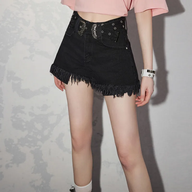 UNIFREE Denim Shorts Women's Black-2